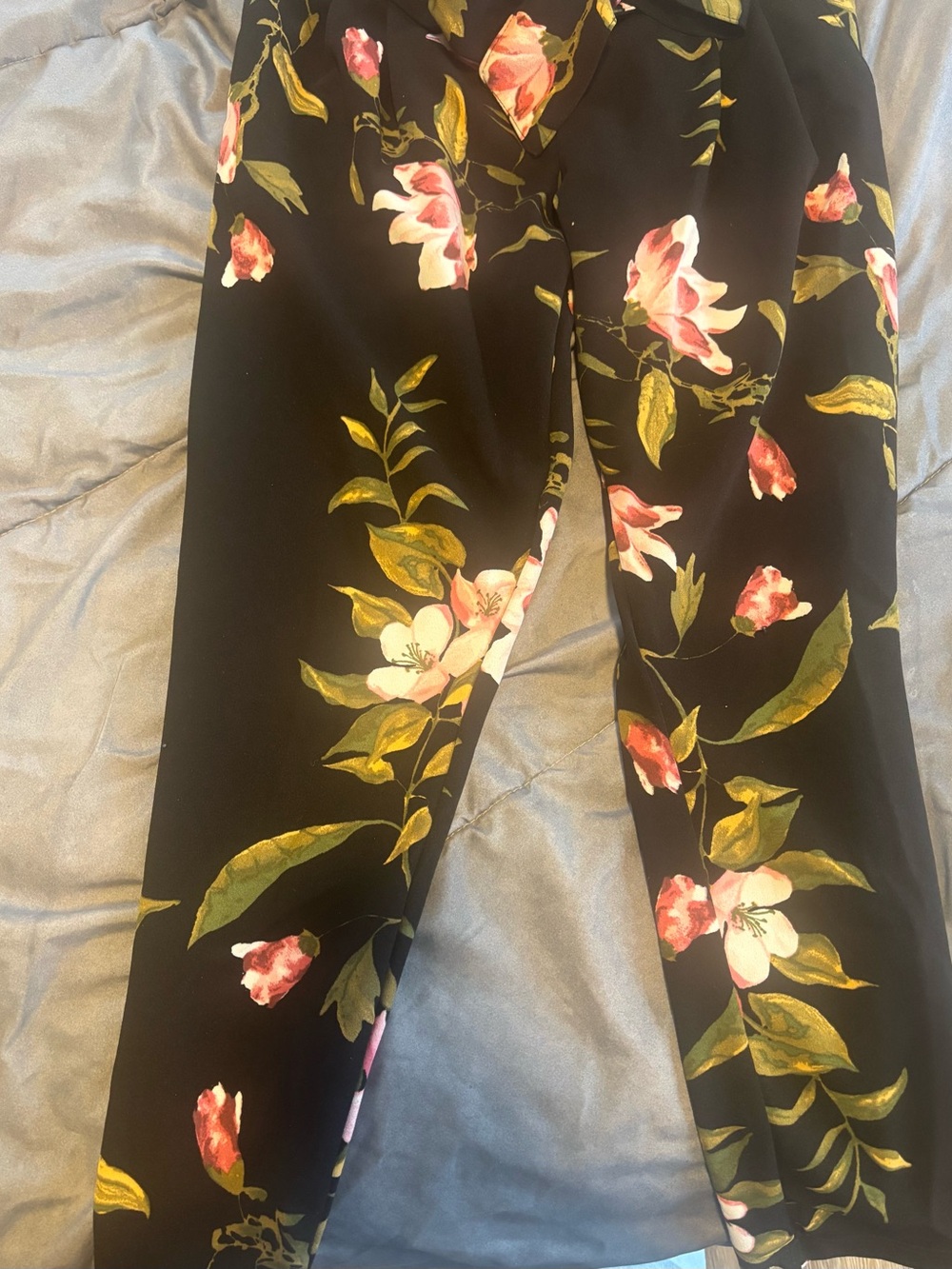 Fashion Nova Black Floral Printed Pants